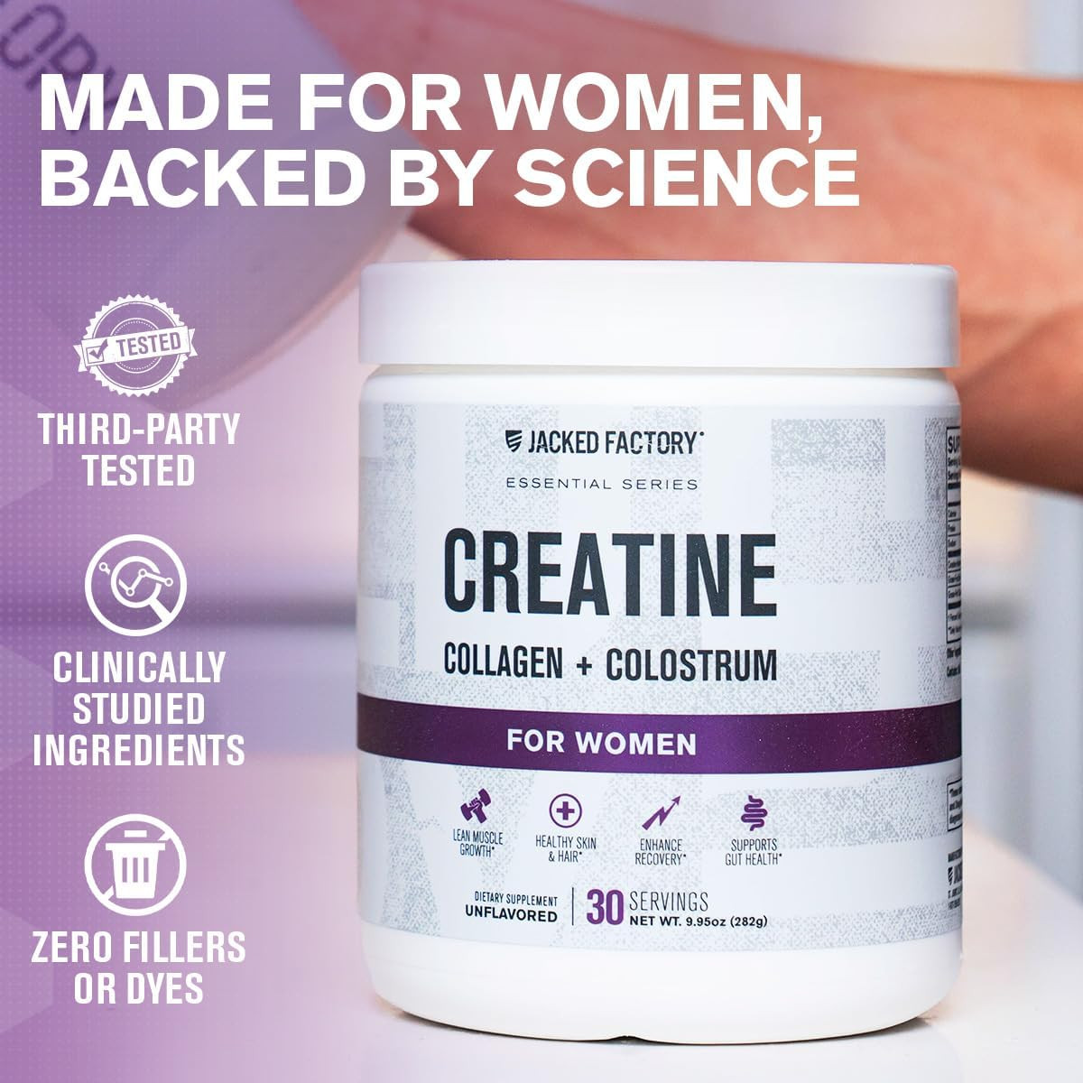 Creatine for Women – Creatine Monohydrate with Collagen + Colostrum to Support W