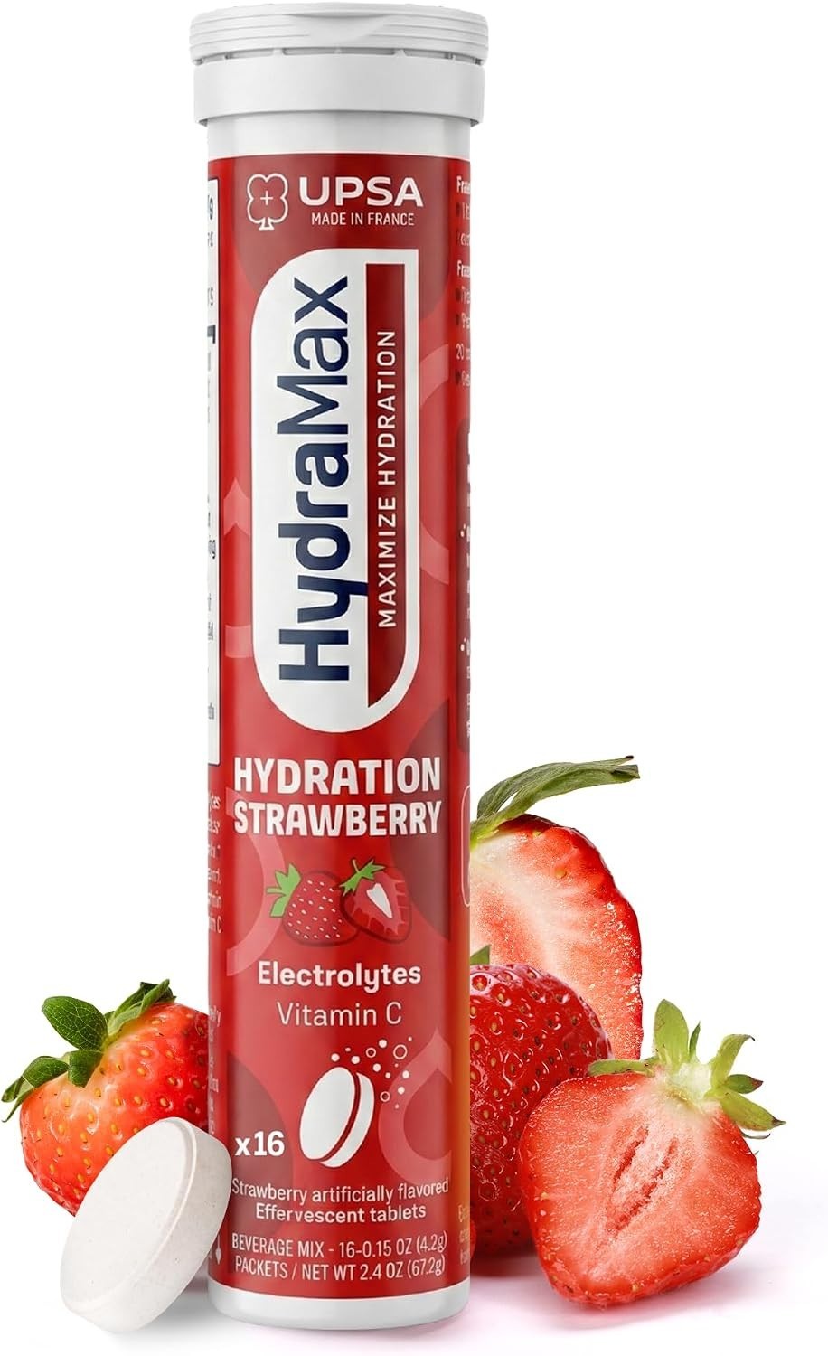 UPSA HydraMax Hydration Strawberry Electrolytes Effervescent Tablets 16 ct – New
