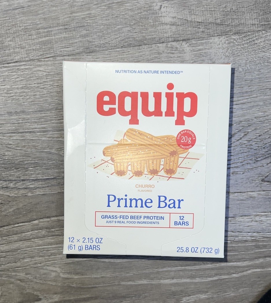 Prime Foods Equip Prime 20g Grass Fed Beef Protein Bars 12 CHURRO Bars 11/26exp