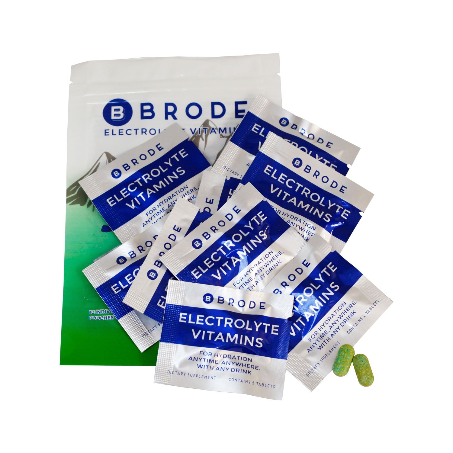 Brode Electrolyte Vitamin – Portable Zero-Sugar Electrolyte Tablets – No Gross
