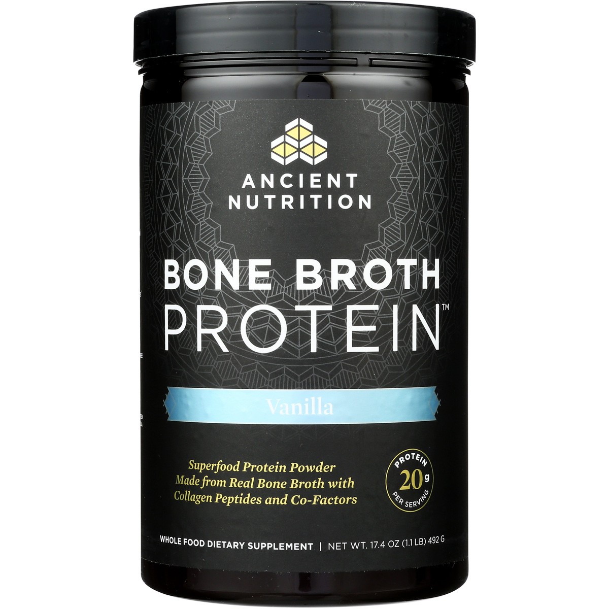 Ancient Nutrition Vanilla Bone Broth Protein Dietary Supplement Powder 1 Pack