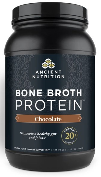 Ancient Nutrition Bone Broth Protein Chocolate | 40 Servings | 35.6 oz