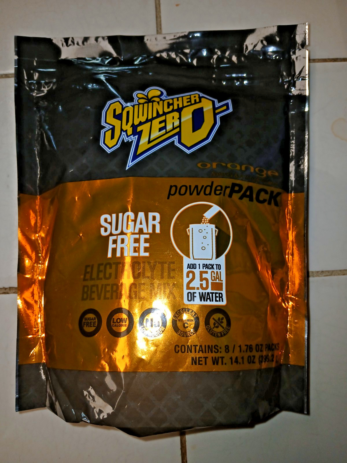 Sqwincher Powder Electrolyte Drink Mix Makes 2.5 Gallons each Packet orange