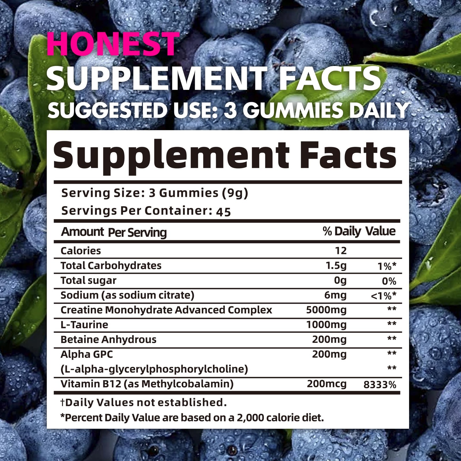 BEAST BITES Nutrition Creatine Monohydrate Gummies for Men & Women Strawberry