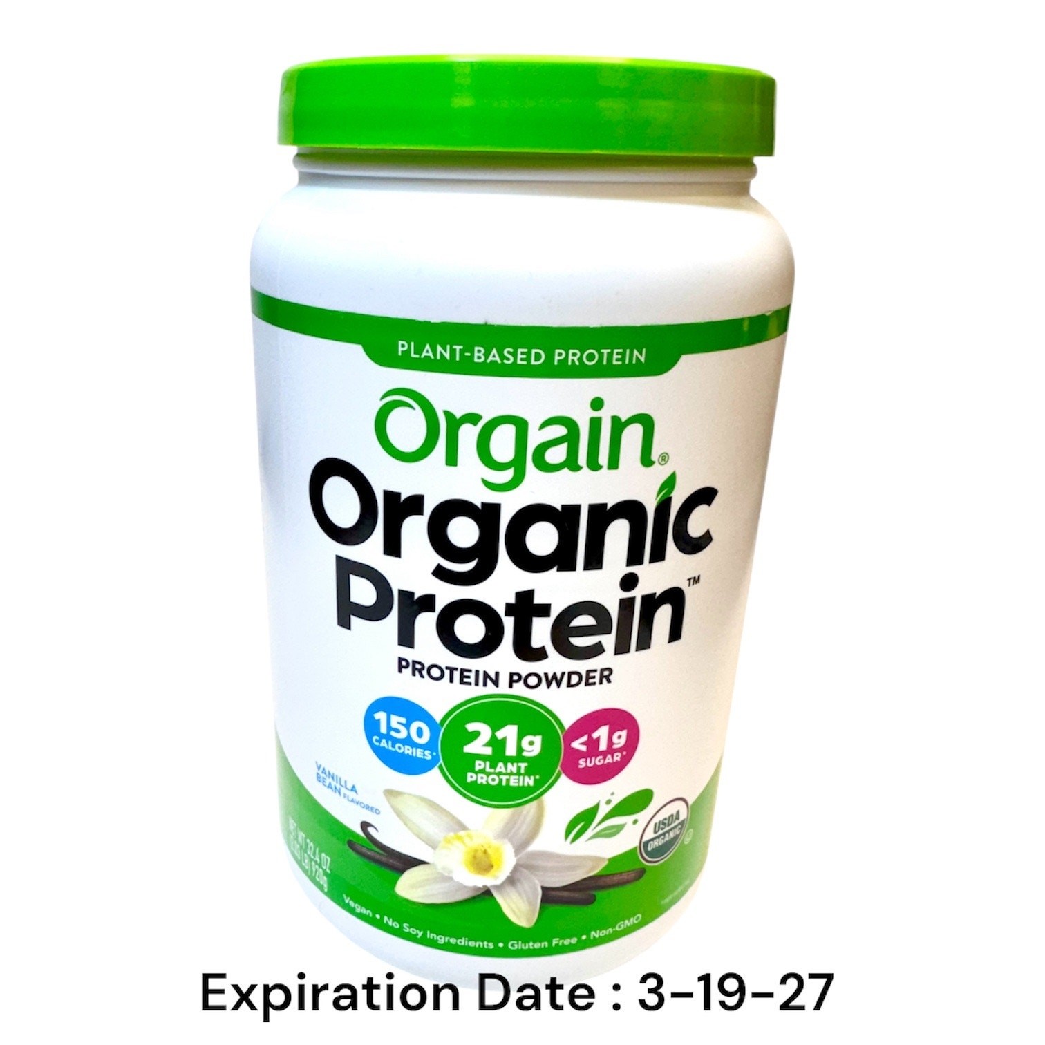 Orgain Organic Vegan Protein Powder, Vanilla Bean 32.4oz