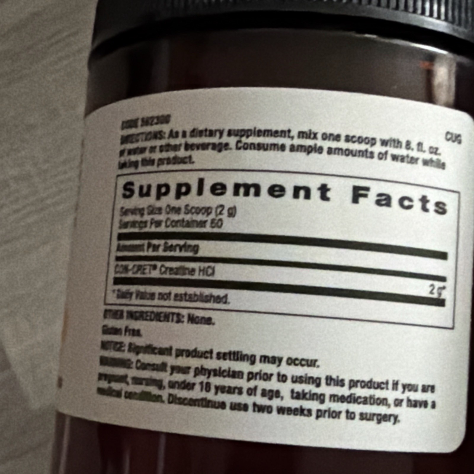 Beyond Raw Chemistry Labs Creatine HCl 60 Servings Muscle Performance Exp:6/2027