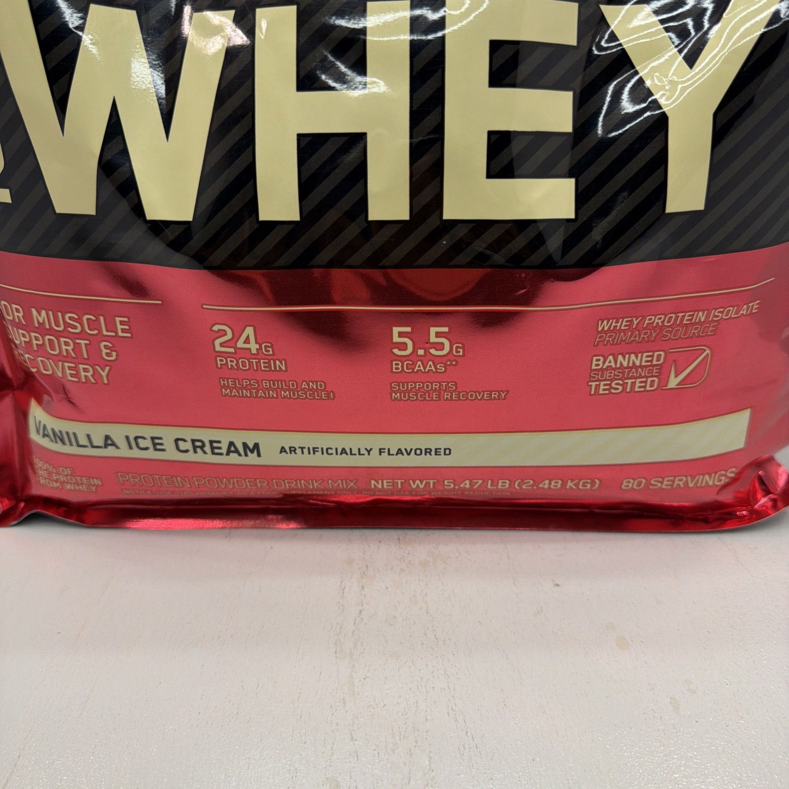 Optimum Nutrition Gold Standard 100% Whey Protein, Vanilla Ice Cream 5.47 lbs