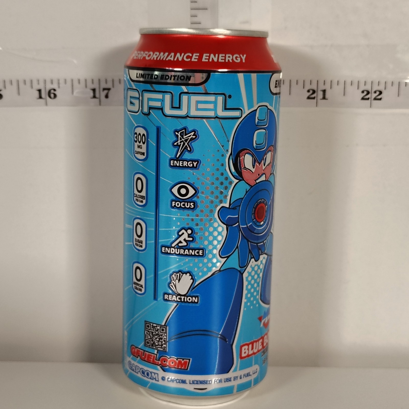 G FUEL Mega Man Blue Bomber Slush Energy Drink 16oz Zero Sugar EXP 2028