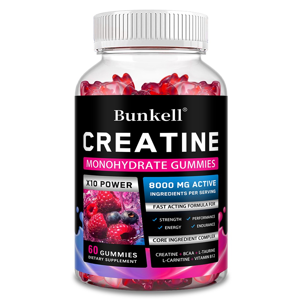Creatine Monohydrate 2500mg- 60 Gummies – Performance – Sports Fitness Training