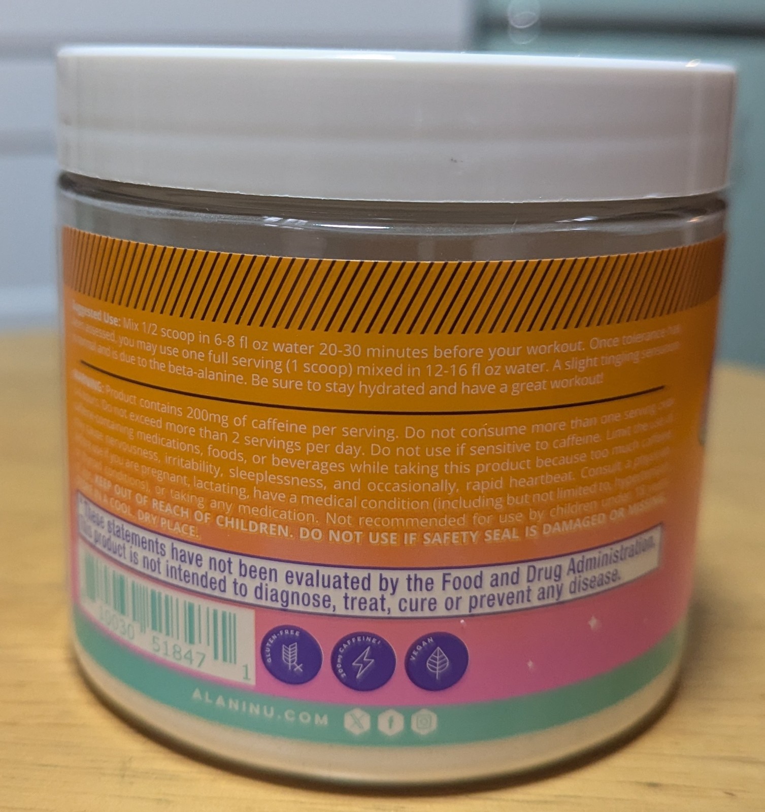 Alani Nu Pre-Workout Powder Orange Kiss Energy 20 Servings 200g Exp. 06/27 New