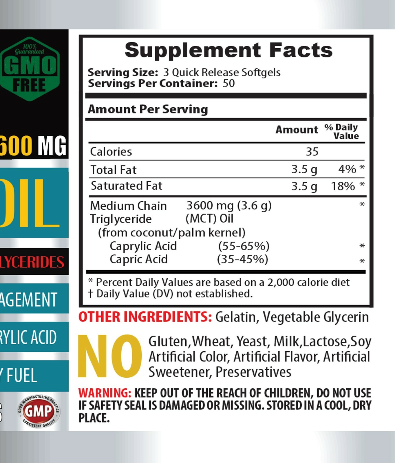 immune system defense – 100% MCT OIL – mct oil with c6 2BOTTLE