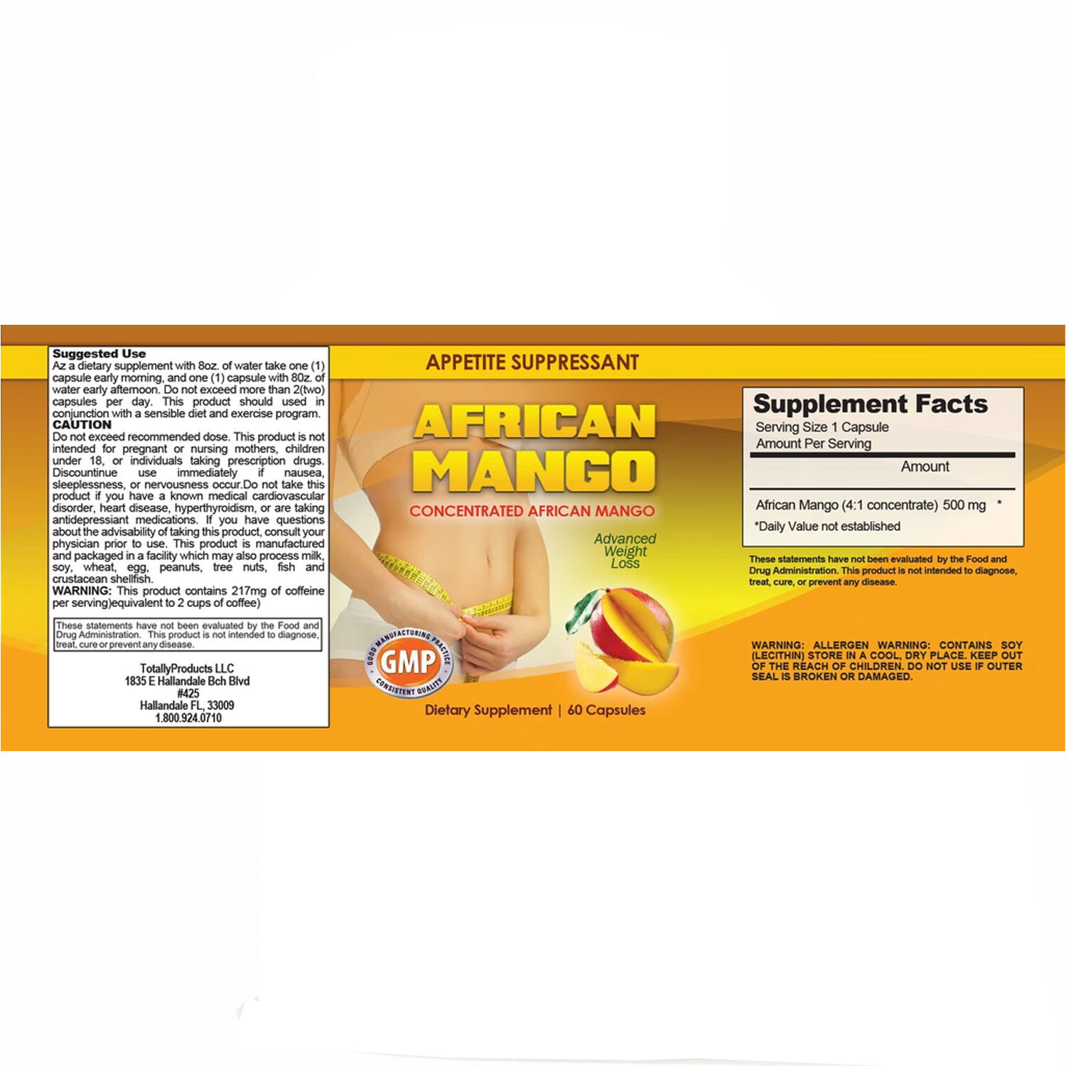 African Mango Extract Pills Weight Loss Diet Drops Fat Burn Appetite suppressant