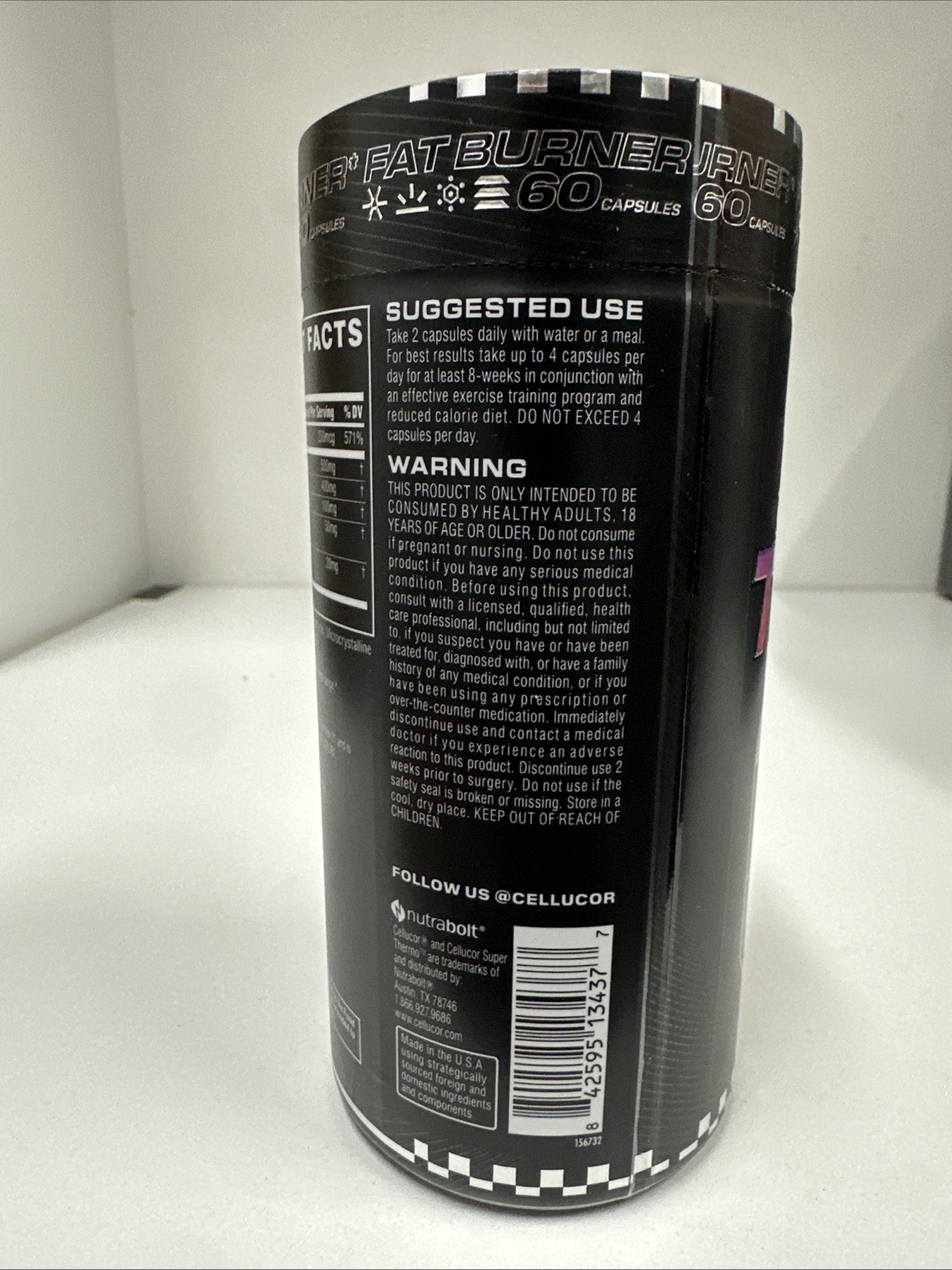 Cellucor Super Thermo Stim-Free Fat Burner 60 Capsules Best By: 09/2026