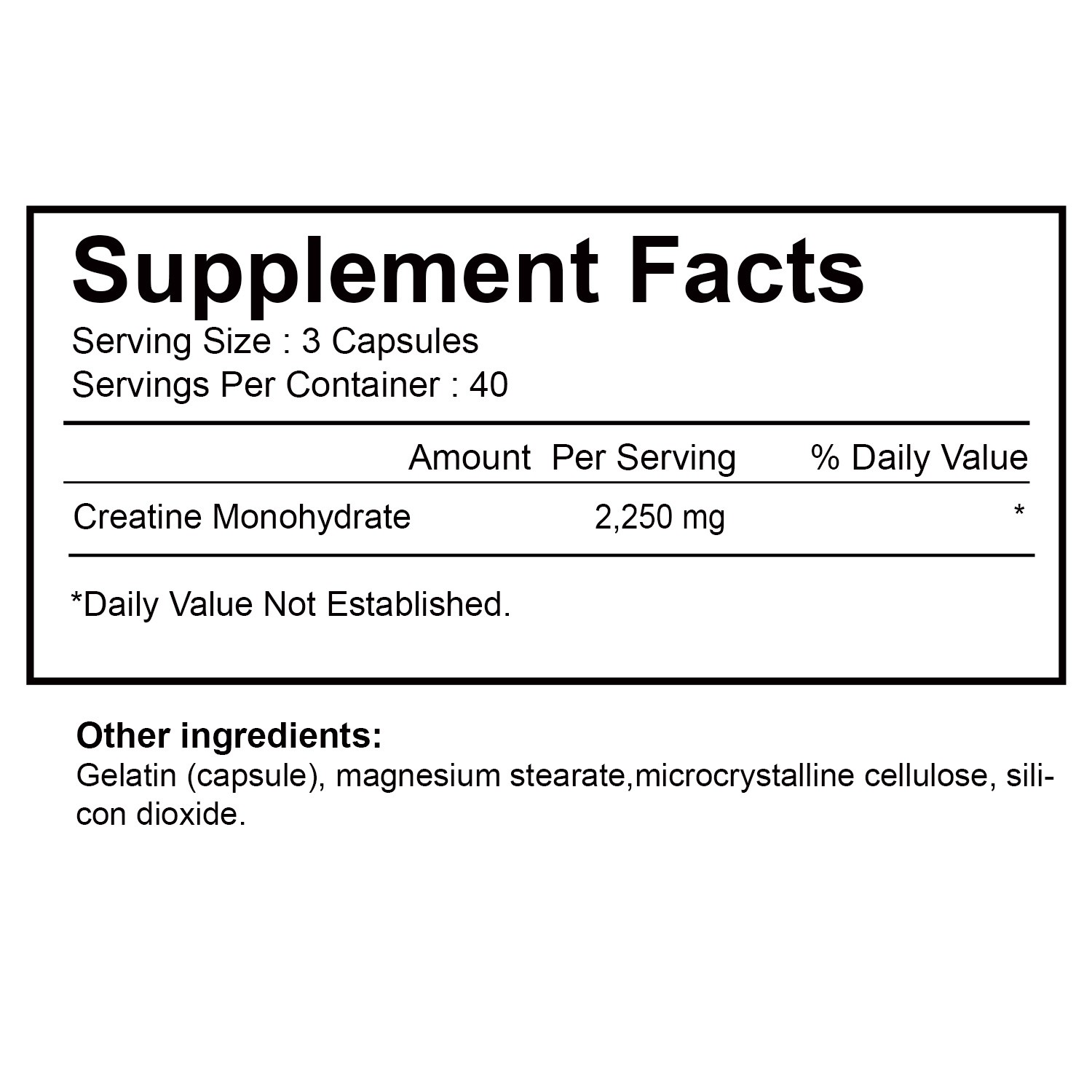 Creatine Monohydrate 2250mg Supports Muscle Strength Energy Workout Performance
