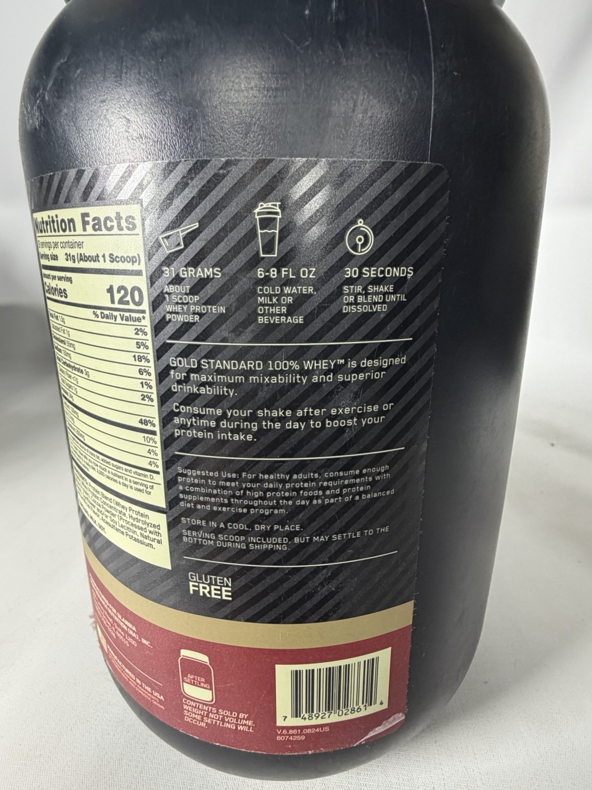 100% Whey Protein Powder, Double Rich Chocolate 1.98 Pound Exp:05/28/2027