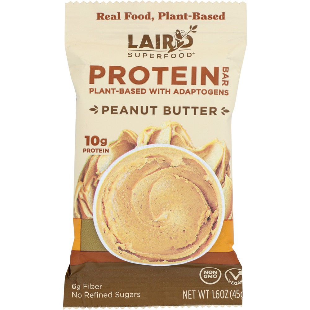 Peanut Butter Protein Bar By Laird Superfood 1.6 Oz Plant Based 10 Pack