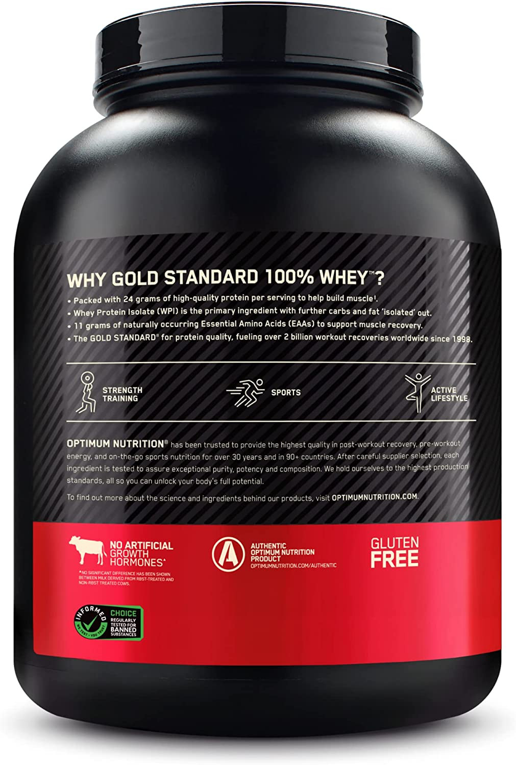 Optimum Nutrition Gold Standard 100% Whey Protein Powder Vanilla Ice Cream 5 Lb