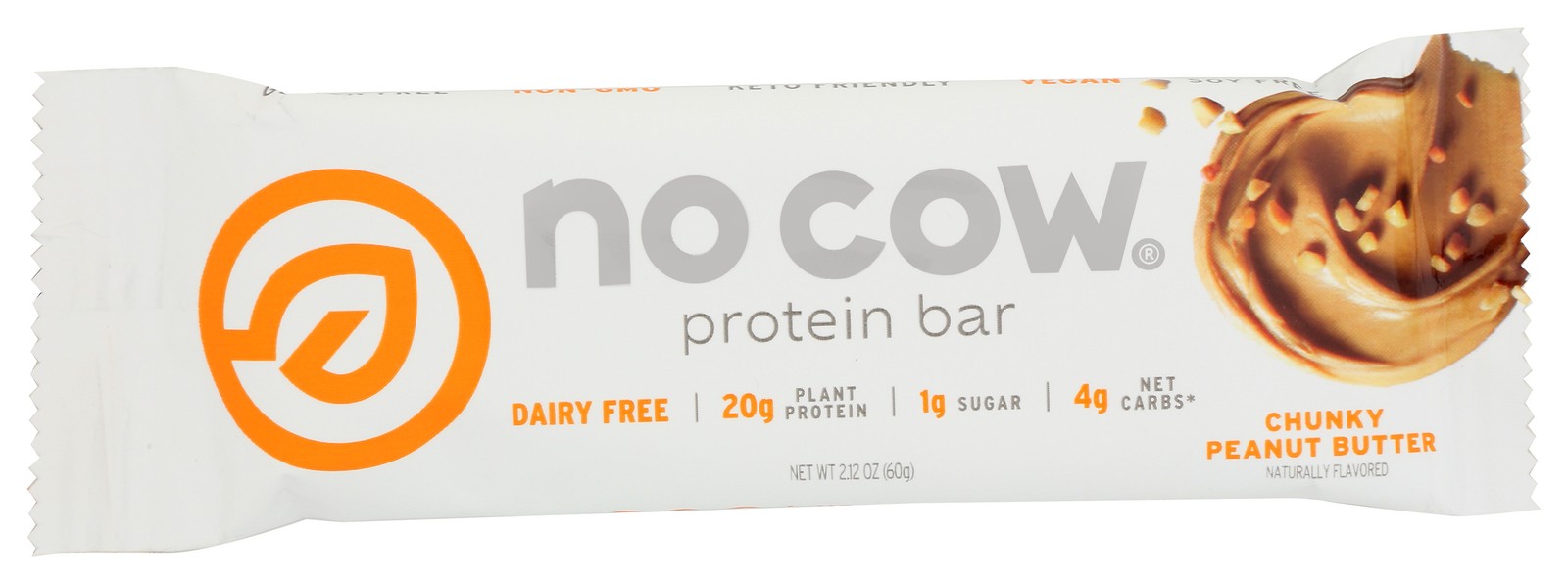 No Cow Protein Bar Chunky Peanut Butter 2.12Oz Snack 2.12 Oz 12 Pack