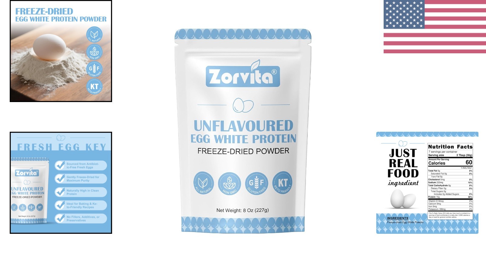 Convenient 8 Oz Freeze-Dried Egg White Powder – Perfect for Protein Boost