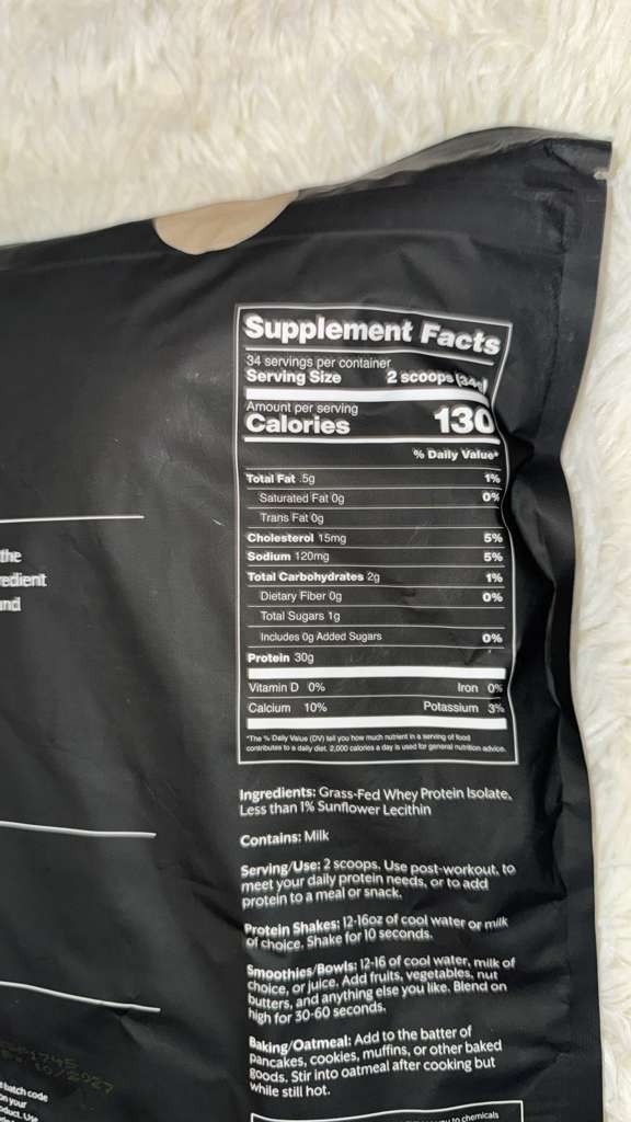 PROMIX Grass Fed Whey Isolate Unflavored Protein Powder 2.56 lb 30 Servings