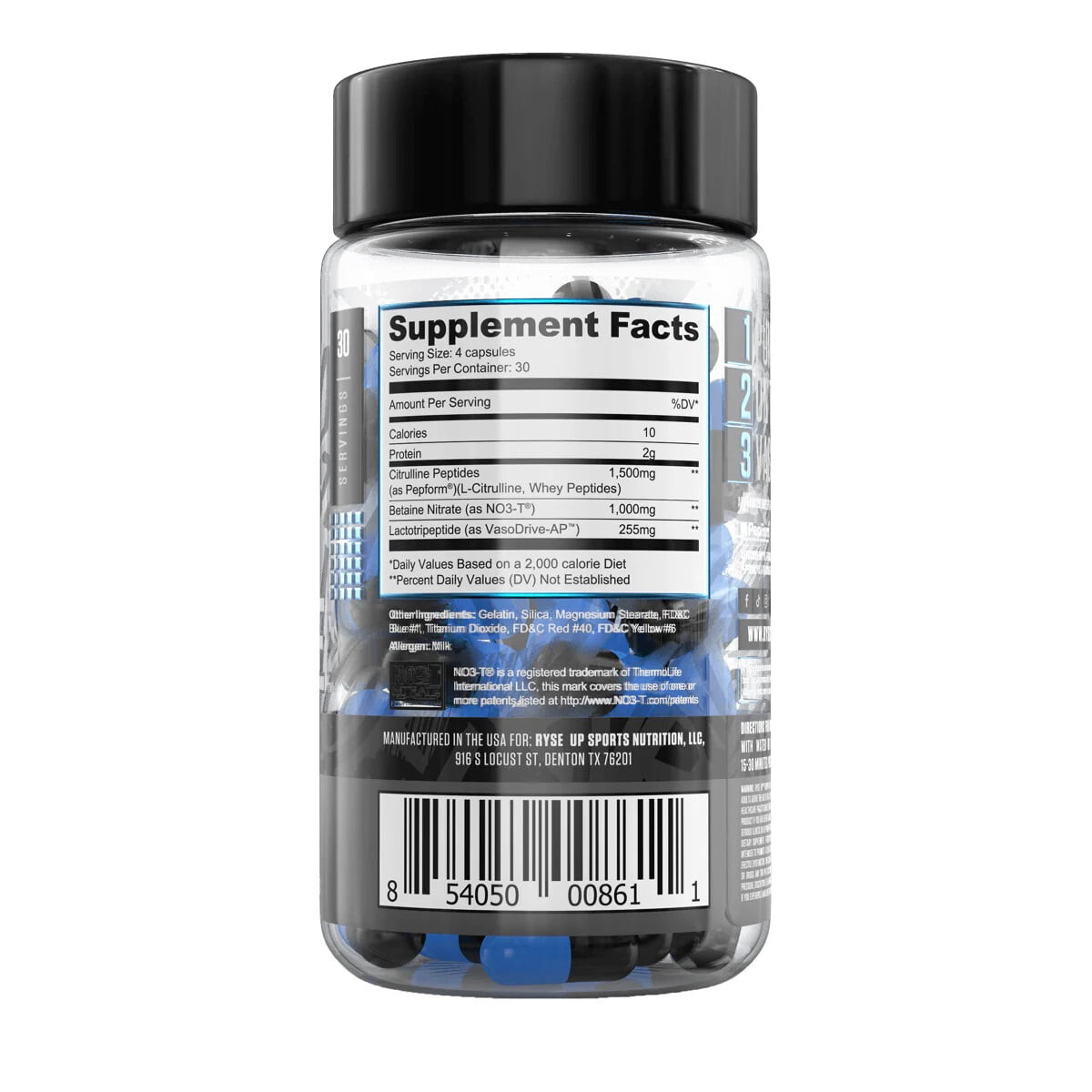 RYSE Project: Blackout Pump Cap Max, 30 Servings, 120 Capsules, Pre workout