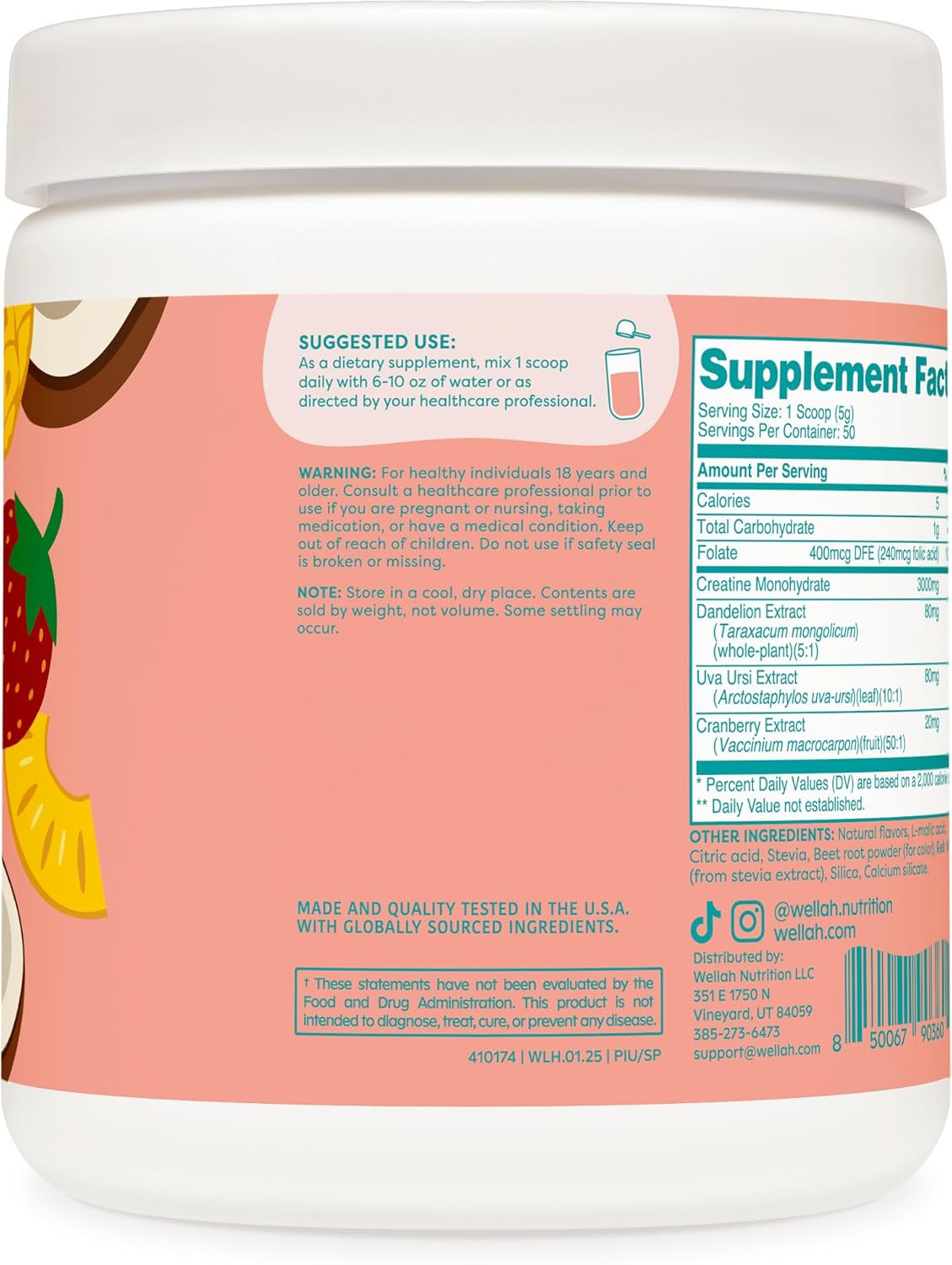 Pump-It-Up Creatine (50 Servings, Strawberry Pina Colada) – Creatine Monohydr…