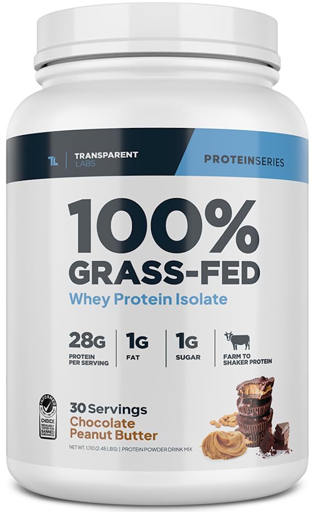 Transparent Labs 100 Grass Fed Whey Protein Isolate 30 Servings Naturally Fla…