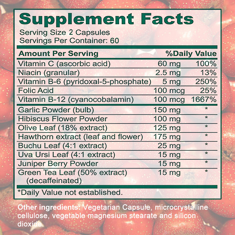 Blood Pressure Support Capsules – Promotes Healthy Blood Circulation + Flow