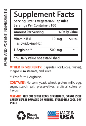 Improves Athletic Performance – L-ARGININE 500mg – Muscle Growth 2B
