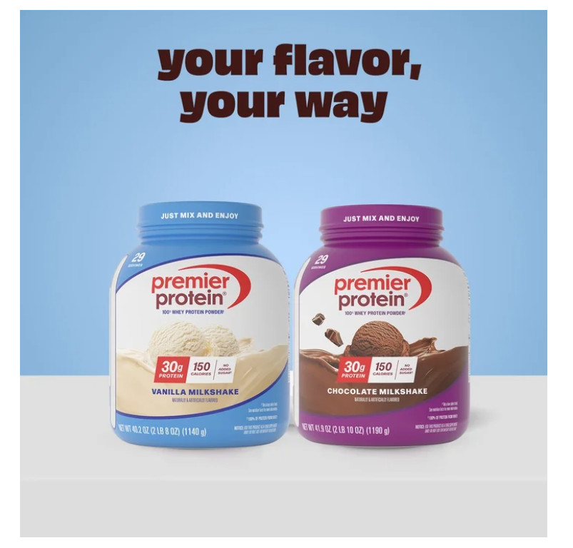 Premier Protein Whey Powder Vanilla Milkshake 29 Servings 30g Protein