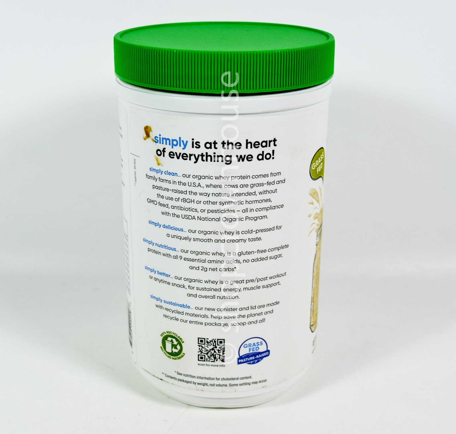 Simply Tera’s Organic Whey Protein Plain Unsweetened 12oz Canister 03/26/2027