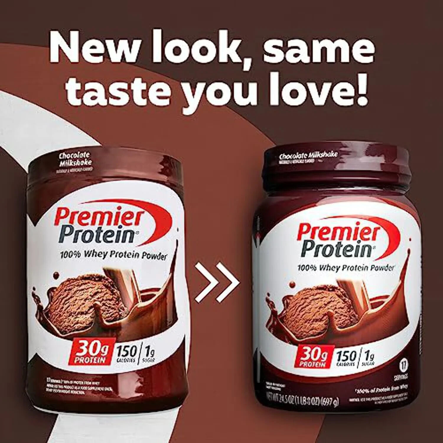 Premier Protein 100% Whey Powder, Chocolate Milkshake 30g Protein 24.5 oz 2 Pack