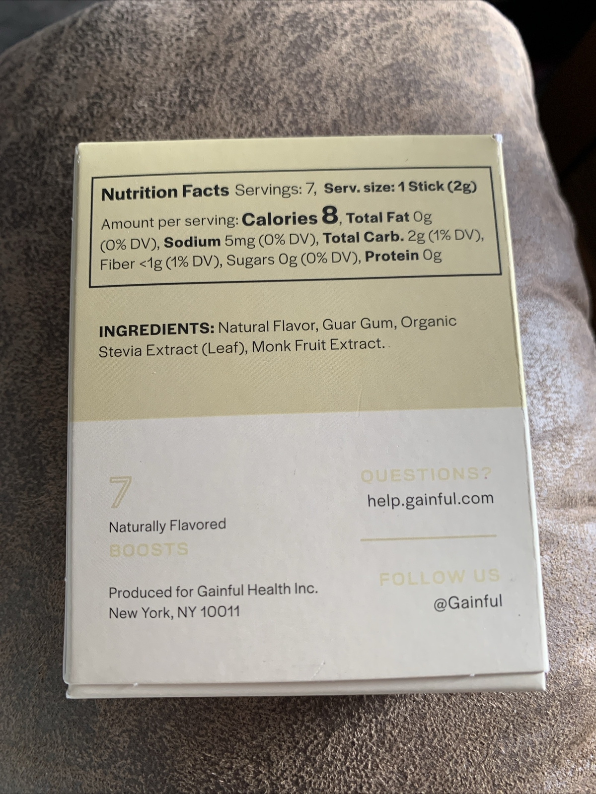 NEW Gainful Flavor Boost Madagascar Vanilla 7 packets/1 box