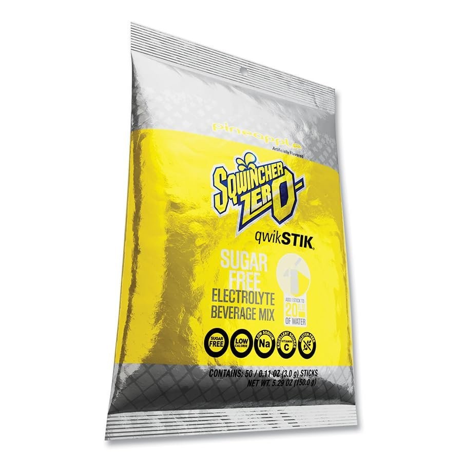 Sqwincher Bundle: (50) Pineapple Zero Qwik Stiks (20oz Yield) & (50) Sqweeze…