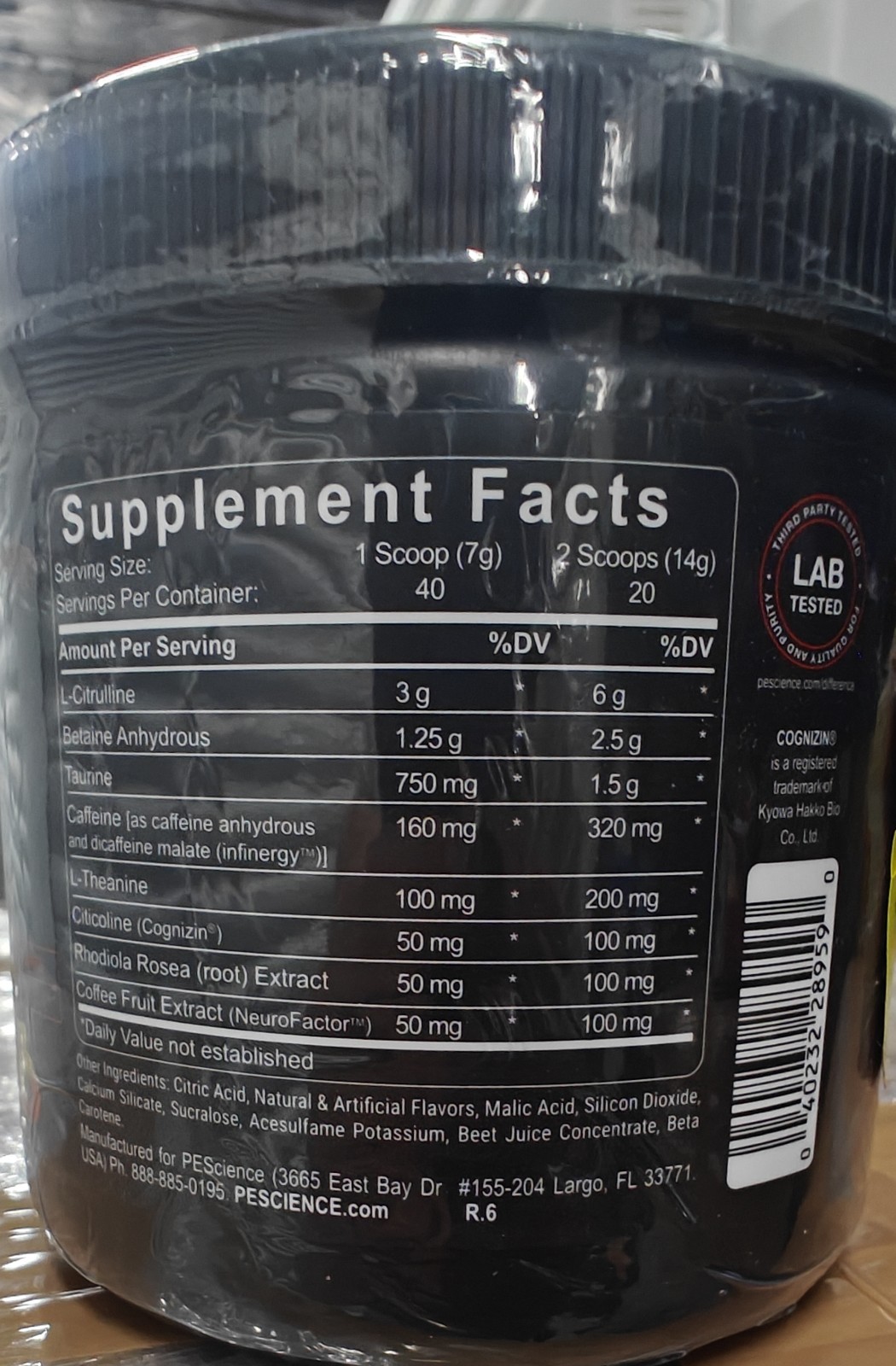 PEScience Prolific Pre-Workout Sour Peach Candy🍑 🍬 40 Servings (1 scoop serv)