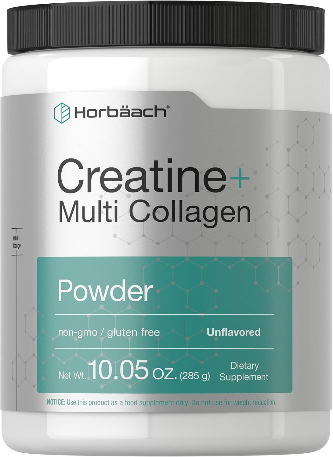 Horbäach Creatine Monohydrate Powder | with Collagen and L-Taurine | 10.05 Oz |
