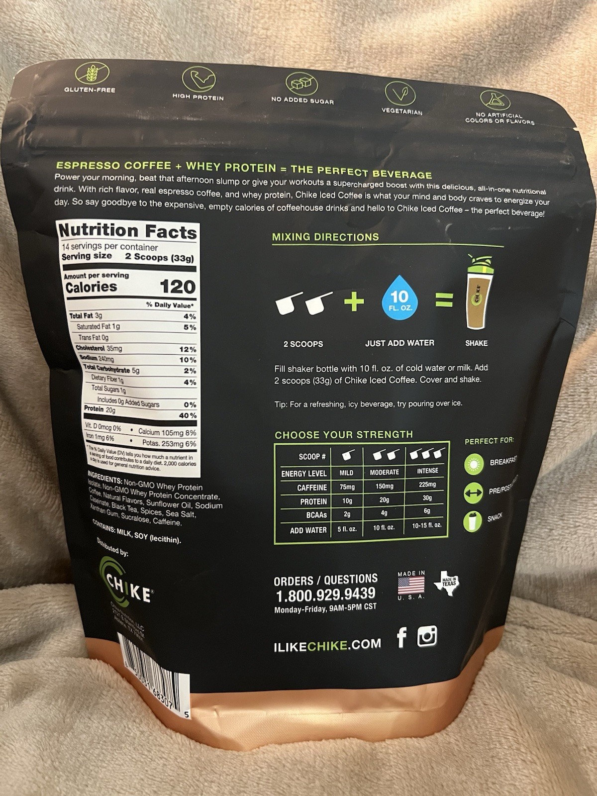 Chike High Protein Coffee Chai Latte Powder 455g Gluten-Free No Added Sugar