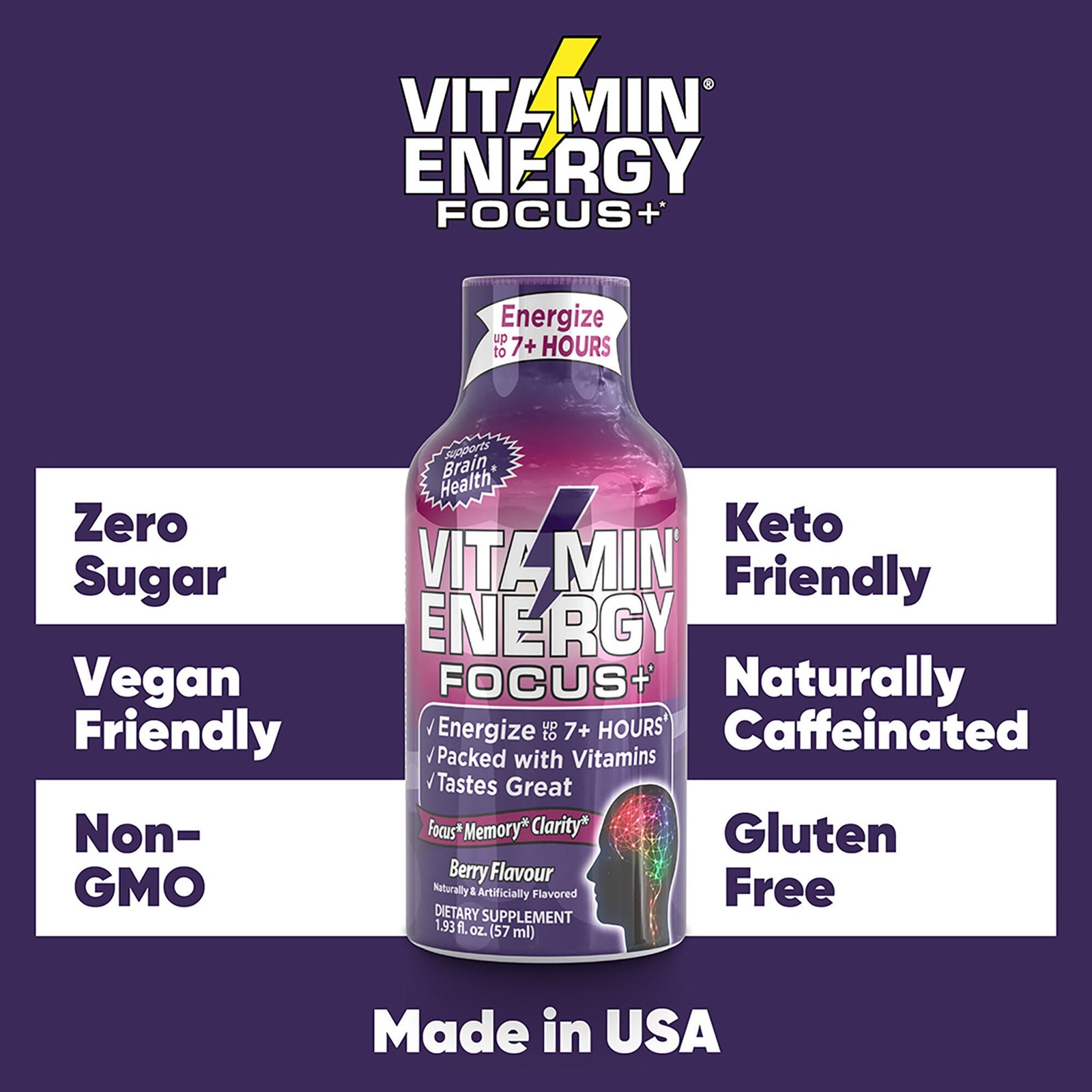 Focus+ – Berry – 1.93oz. (12 Pack)