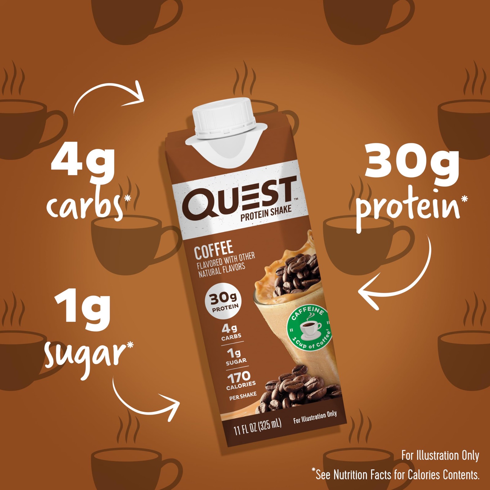Quest Nutrition Ready to Drink Coffee Protein Shake, 132 Fl Oz (Pack of 1)