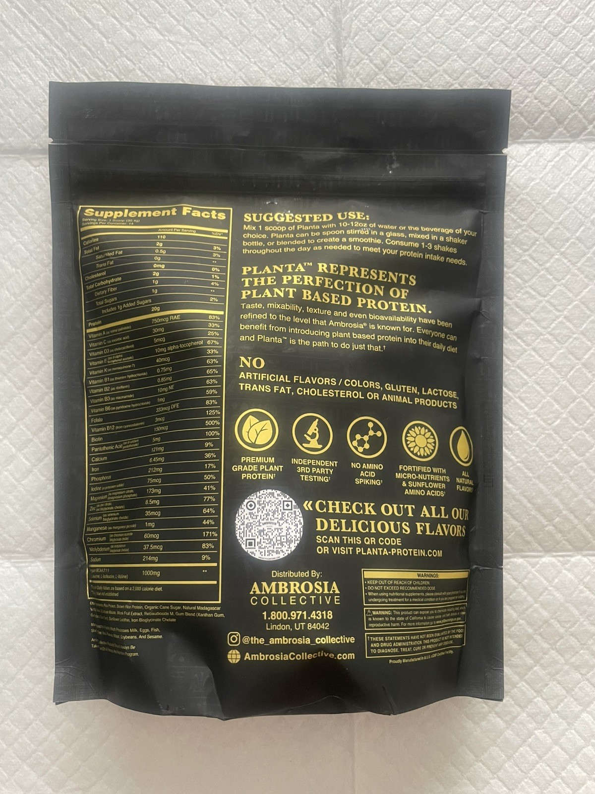 NEW PLANTA MADAGASCAR VANILLA AMBROSIA COLLECTIVE 20G PLANT PROTEIN 0.94 LBS