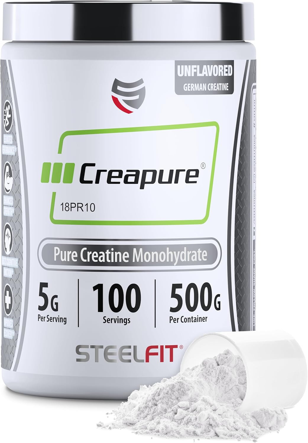 Steelfit Creapure Creatine Monohydrate Powder, Unflavored – German Micronized Cr