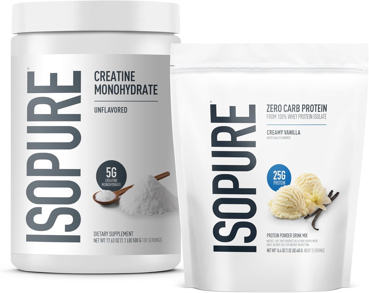 Isopure Whey Isolate – Zero Carb or Low-Carb, Creamy Vanilla