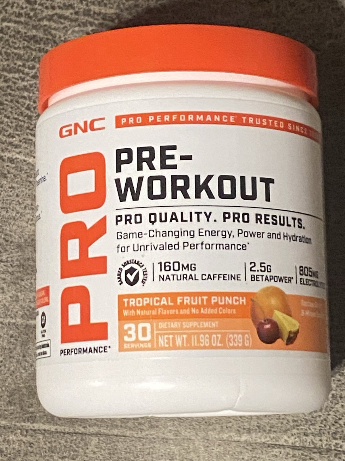 GNC Pro Performance Pre-Workout Tropical Fruit Punch 30 Servings