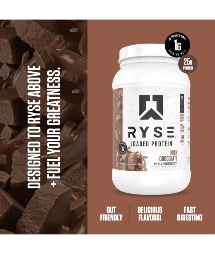 RYSE Loaded Protein Powder – Milk Chocolate – 25g Whey Protein Isolate Conce…