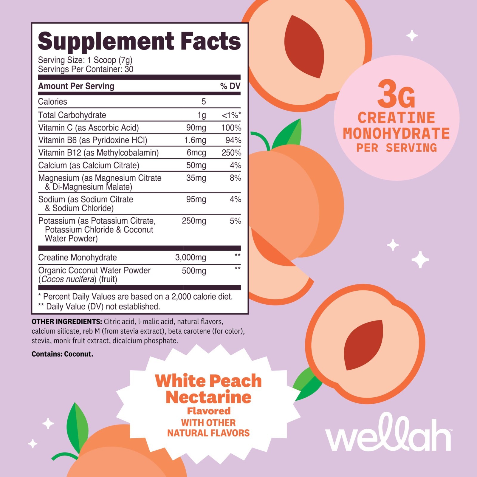 Electrolyte Hydration Drink Mix with Creatine Monohydrate – White Peach Nectarin