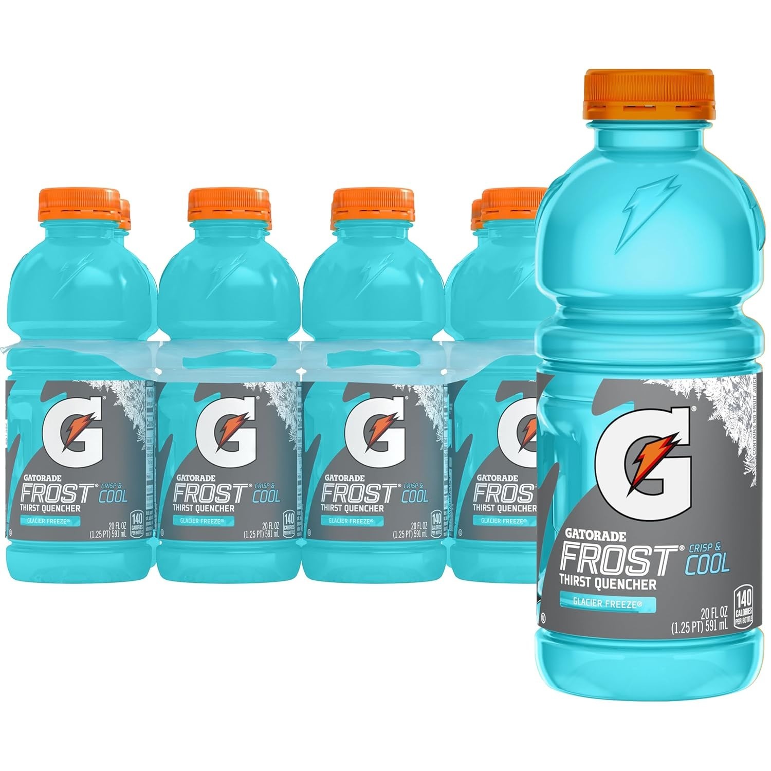 Gatorade Thirst Quencher, Frost Glacier Freeze, 20 Oz x 8 – Hydration Essential