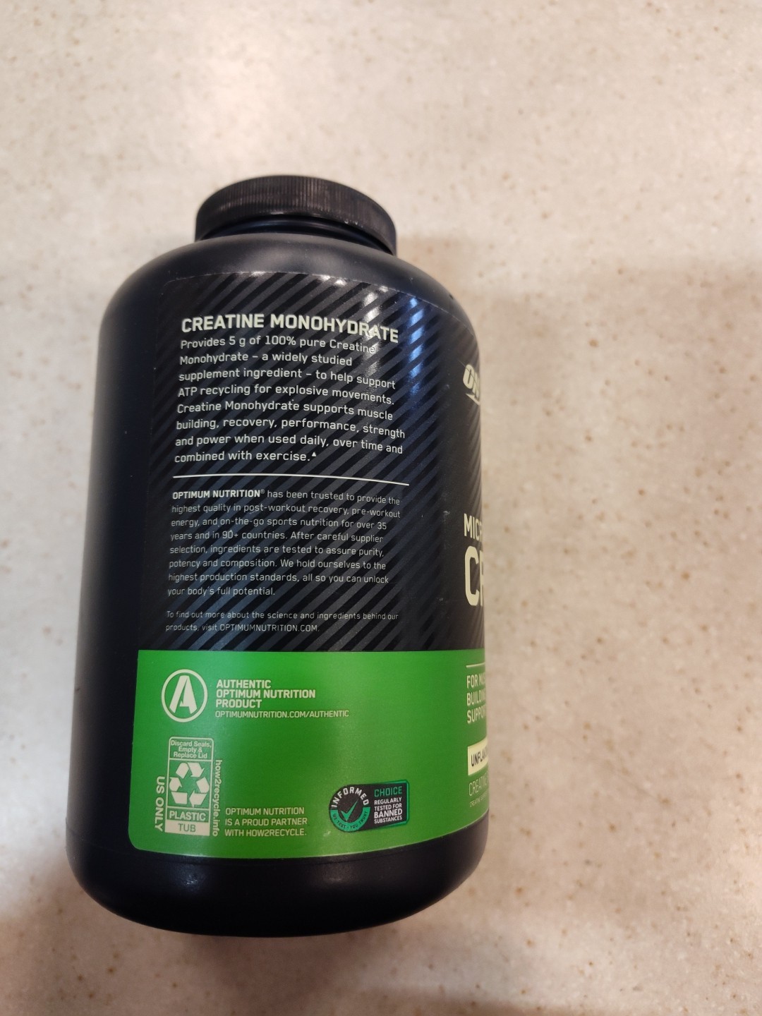 Optimum Nutrition Creatine Powder – Unflavored (600 Gram)