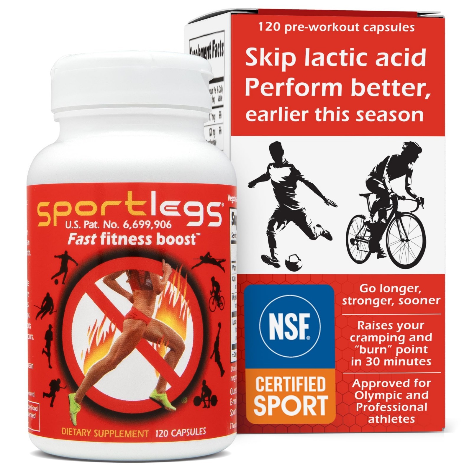 Lactate Fuel Pre-Workout Aid, 120 Count | Boost Endurance for Running & Cycling,