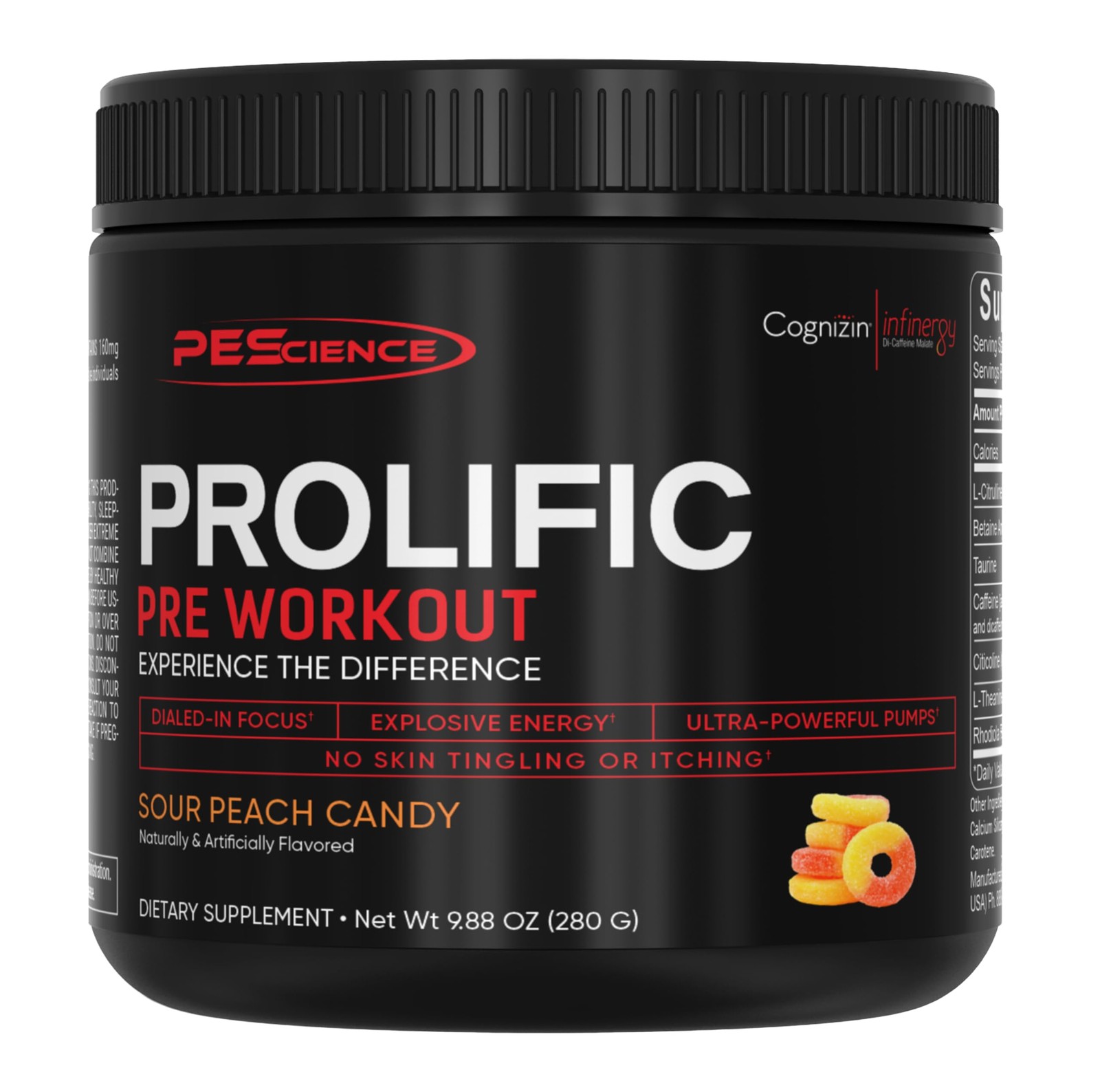 PEScience Prolific Pre Workout Powder for Men & Women 9.8 Ounce (Pack of 1)
