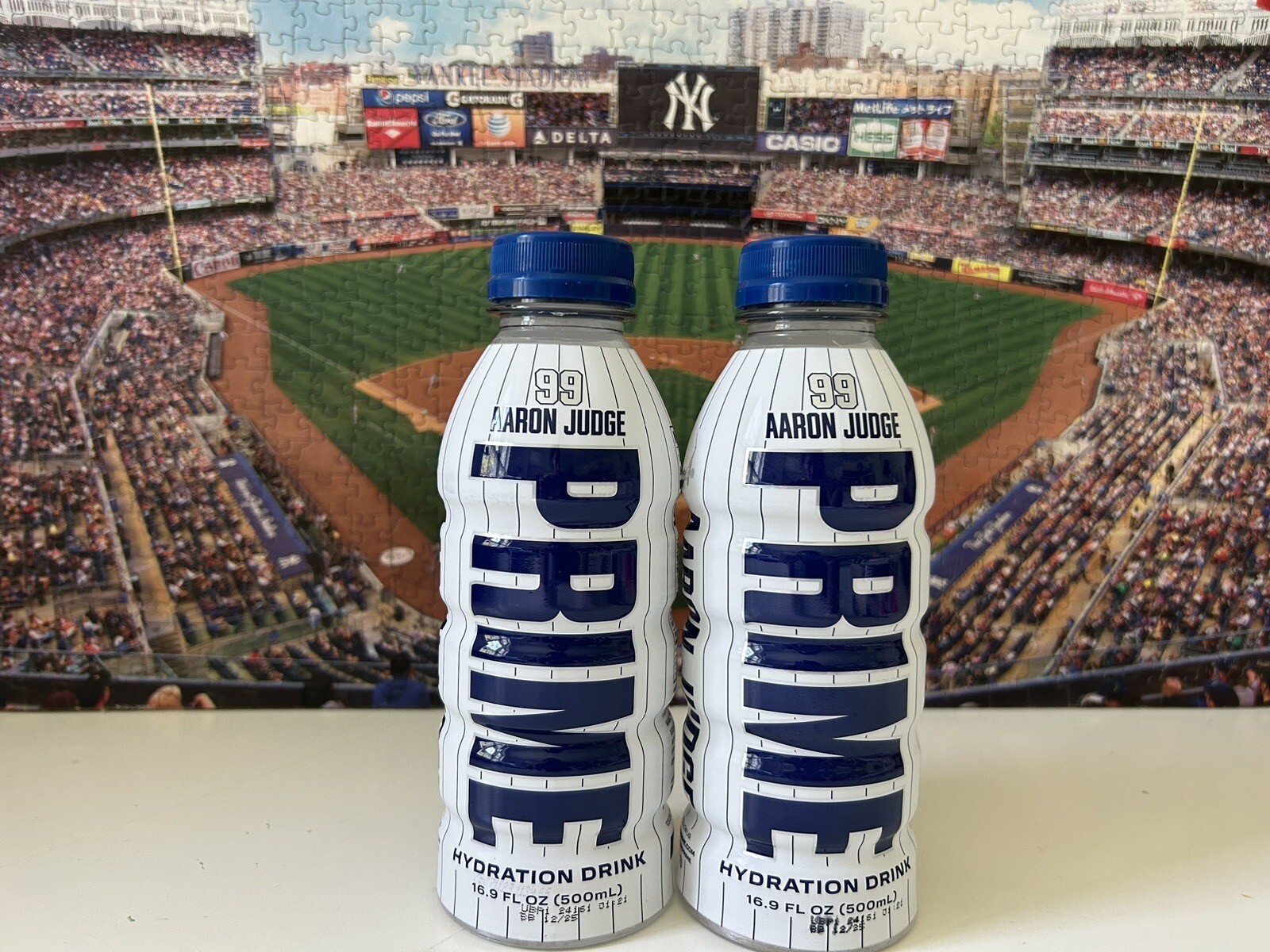 Set Of 2 NEW AARON JUDGE PRIME Hydration Drinks RARE Yankees Lmt Ed White